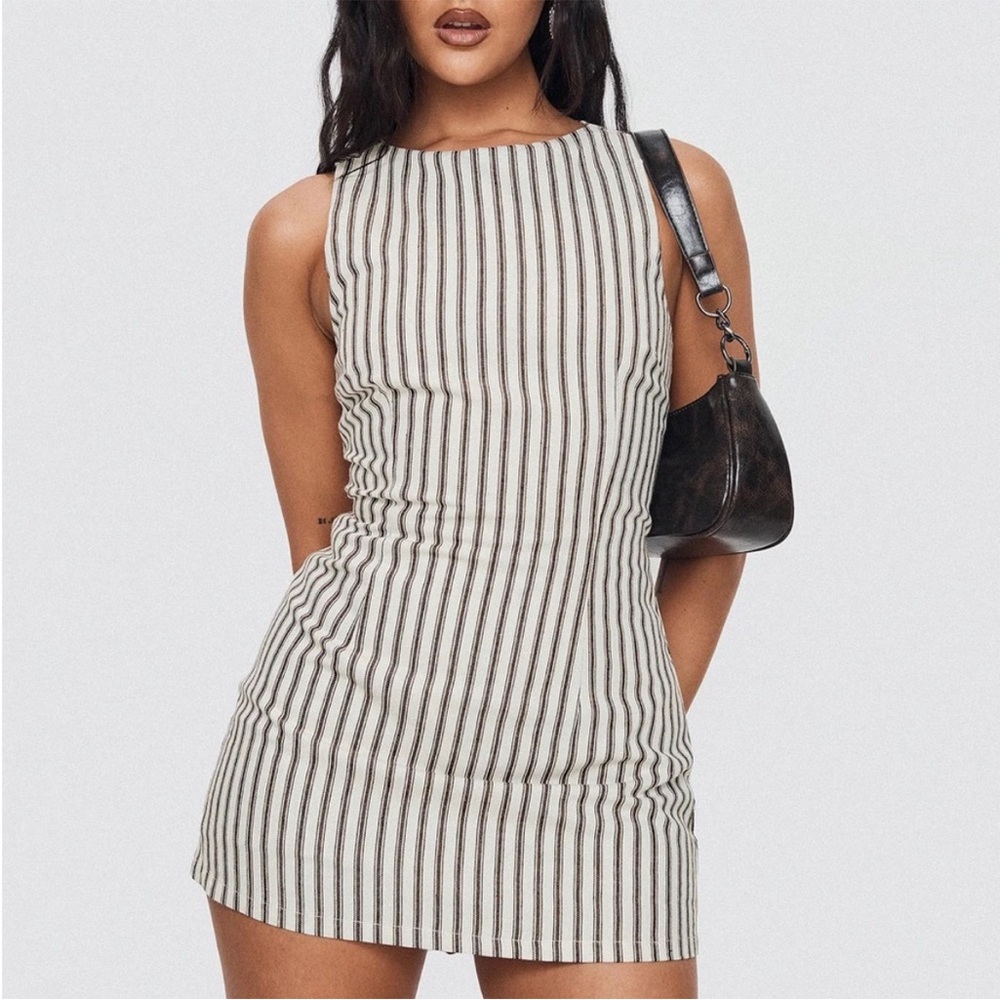Yumiko Romper Brown Stripe
